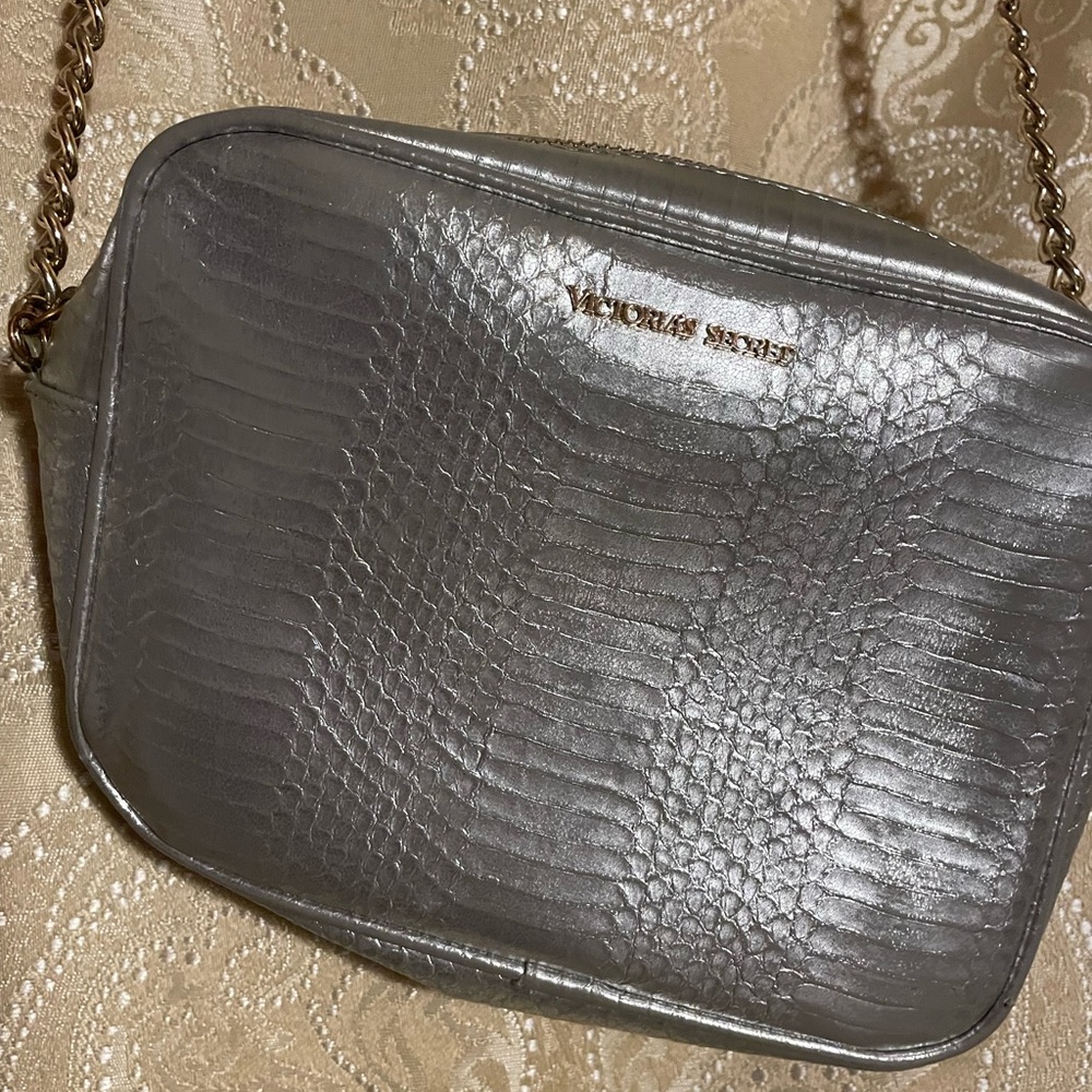 Victoria’s Secret Gold Chain Y2K Silver Snakeskin Purse